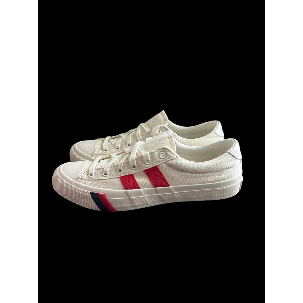 Size 10 - Pro-Keds ROYAL PLUS CANVAS WHT/RED PK60300 Mens